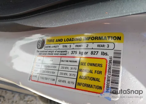 2018 Ford Escape Se z USA, uszkodzony, nr VIN 1FMCU9GD7JUB30894